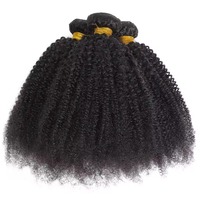 Extensions de Cheveux Humains Brésiliens Naturels Afro Crépus Bouclés pour Femmes