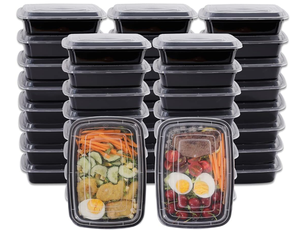 Bán buôn xách tay màu đen 1 ngăn bữa ăn chuẩn bị thực phẩm lưu trữ container PP Bento hộp có thể tái sử dụng nắp lò vi sóng máy rửa chén an toàn - Product Image 2