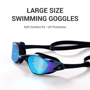 Lunettes de course personnalisées grand cadre HD anti-buée en silicone PC pour adultes Lunettes de natation de plongée professionnelles étanches UV - Product Image 2