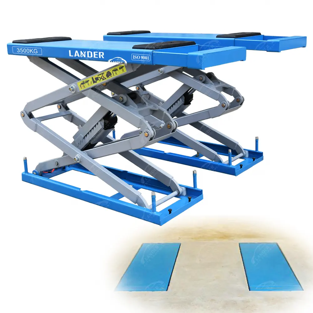 Used In Floor 7,700lbs Full Rise Scissor Car Lift Double Extensions