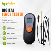 Testeur de clôture électrique numérique portable HPSFENCE noir, alimenté par une batterie 9V, grand écran LCD clair pour une lecture facile