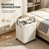 Panier de rangement pliable grande capacité pour vêtements, panier à linge portable pour salle de bain, chambre à coucher, conteneur de rangement domestique