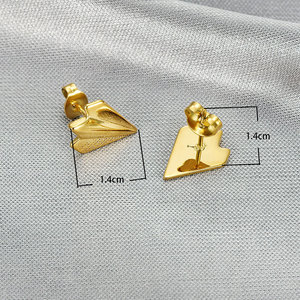 ต่างหูผู้หญิง14K 18K PVD ต่างหูแฟชั่นชุบทองทำจากสแตนเลส316L เครื่องบินออกแบบได้ตามต้องการ - Product Image 5