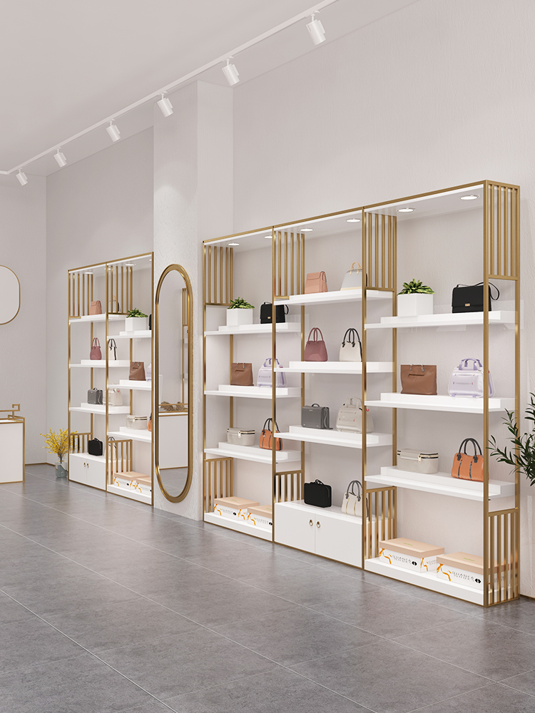 shop shelves and display cabinets for shoe and bag