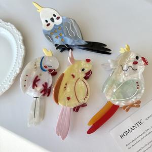 Pince <span class=keywords><strong>à</strong></span> cheveux créative en acétate motif oiseau de dessin animé, design unique, vente en gros, pince <span class=keywords><strong>à</strong></span> cheveux personnalisée pour femmes - Product Image 2