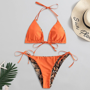 Conjunto de Biquíni Triangular Sexy com Estampa Animal para Mulheres Adultas - Product Image 2