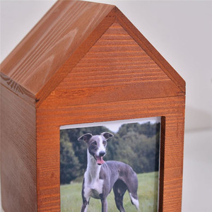 Pet anıt Urn kutusu ahşap ev şekli ve mumluk evcil hayvan vazosu kişiselleştirilmiş fotoğraf çerçevesi ile köpek kedi külleri için - Product Image 6