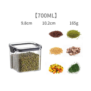 Transparent Airtight Plastic Food Storage Container Square <b>Bin</b> with <b>Lid</b> for Kitchen Pantry Grains Coffee Rice - Product Image 5