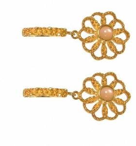 Boucles d'oreilles en argent sterling 925 à prix économique plaqué or 18 carats, pierre de lune rose, cadeaux de mariage en forme de fleur mignonne pour les fêtes - Product Image 4