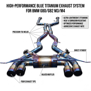 ระบบท่อไอเสียแบบ Catback วาล์วควบคุม Vortex Blue Burnt Titanium สำหรับ BMW G80 M3 G82 M4 S58 3.0T ระบบสมรรถนะสูงแบบติดตั้งได้โดยตรง - Product Image 1