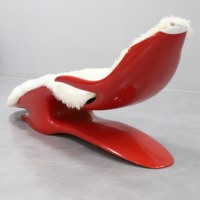 Chaise créative de designer nordique renforcée de fibre de verre rouge en forme de personnalité