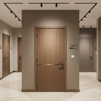 Porte en bois sculptée décorative ignifugée sur mesure pour salle de classe et dortoir scolaire avec finition mélamine