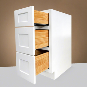 Gabinete de cocina con diseños modernos DB24 RTA Gabinete con base de 3 cajones Gabinete de cocina de almacenamiento Estilo coctelera Gabinetes con base de cocina con cajones - Product Image 1