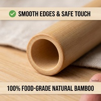 Ensemble de pailles à boire réutilisables en bambou - Pailles écologiques en bois naturel pour cocktails, logo personnalisé, vente en gros
