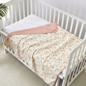 <span class=keywords><strong>Couverture</strong></span> d'emmaillotage pour <span class=keywords><strong>bébé</strong></span> en tissu crêpe de coton à design personnalisé, 4 couches de gaze de mousseline, pour nouveau-né - Product Image 5