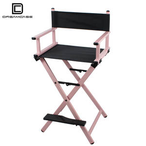 DreamCase Chaise de directeur portable pliante en aluminium Chaise de salon de coiffure et de maquillage avec appui-tête - Product Image 3