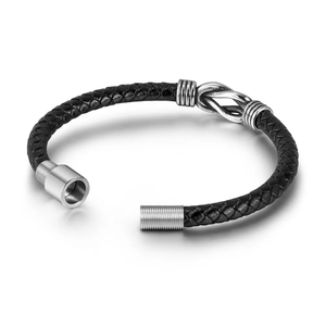 Bracelet en cuir tressé unisexe gravé avec breloque <span class=keywords><strong>ancre</strong></span> et nœud en forme de boule, personnalisable, style nautique - Product Image 6