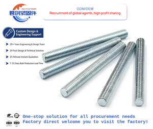 Tiges de suspension en acier galvanisé à filetage intégral, norme GB, tiges filetées M14-M36, double sens de rotation, 1 m, installation au plafond - Product Image 1