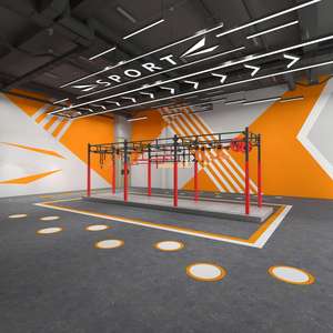 Système d'entraînement PhysiMax Modular Ninja Obstacle Course en acier au carbone, capacité maximale 300 kg, défi de force physique Crossfit - Product Image 3