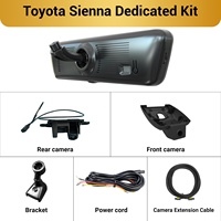 Caméra de tableau de bord avec rétroviseur intelligent pour Toyota Sienna H8 Pro, streaming 2K, écran 8,2 pouces, double objectif avant et arrière, certifiée CE FCC, qualité usine OEM
