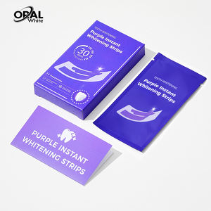 Bandes de blanchiment des dents violettes pour l'émail des dents sensibles Formule sans peroxyde sûre pour un blanchiment efficace avec 14 traitements - Product Image 1