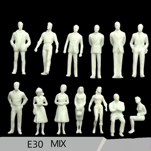 Figure Umane in Miniatura in Plastica Bianca Non Dipinta per Modellismo Architettonico Fai-da-Te - Product Image 2