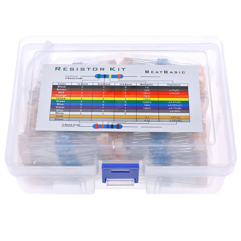 Lorida Boxed 1100 pieces 110 kinds 0.5W in-line resistors 0.1w -10M 1/2W metal film resistor kit