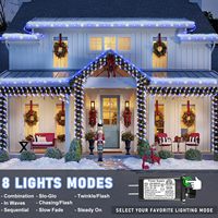 Luces de Cuerda LED Neonawall de 20 Metros, Espaciado de LED de 10 cm, Luces de Tubo con Enchufe para Decoración de Jardín, Patio y Piscina, Color Azul y Blanco