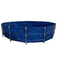Keyubo3*1.2m Bassin à poissons rond en acier galvanisé commercial, grande capacité, réservoir d'eau d'aquaculture pour l'élevage de poissons, de crevettes et de crabes