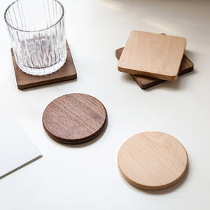 WanuoCraft, venta al por mayor, posavasos de madera de pino y nogal de haya, almohadillas aislantes y portavasos para té y café, alfombrillas y almohadillas de madera - Product Image 2