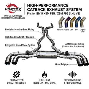 Échappement Catback Valvetronic en acier inoxydable soudé avec précision par Vortex, avec servomoteur pour BMW X5M F95 X6M F96 4.4L, optimisation des performances - Product Image 1