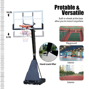 Support de panier de basket portable réglable pour <span class=keywords><strong>junior</strong></span> et enfants Entraînement en plein air et équipement de terrain parfait pour le jeu - Product Image 3