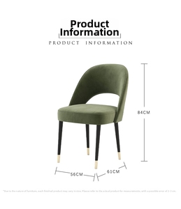 Nouvelle conception moderne, mobilier de salle à manger de luxe nordique <span class=keywords><strong>italien</strong></span>, chaises de salle à manger en velours pour la maison, utilisation dans le salon, testées CE - Product Image 2
