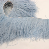 Produits en usine 15-18 cm 3 plis plumes d'autruche teintes Boutique Costumes accessoires de couture avec garniture de cordon