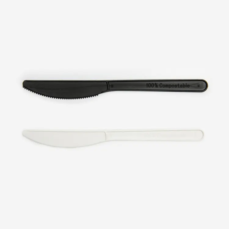 CPLA çevre dostu 7 inç çatal kaşık bıçaklar mutfak yemek odası için çatal bıçak kaşık seti