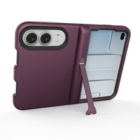 Étui de téléphone pliable avec béquille dissimulée pour iPhone Duo, coque de protection mobile mate antidérapante à grille triangulaire avec charnière