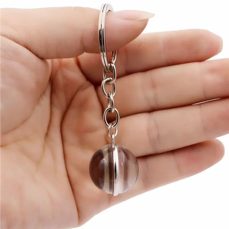 Năng lượng mặt trời hệ thống hành tinh Keyring thiên hà Tinh Vân không gian Keychain hai mặt thủy tinh bóng Keychain Mặt dây chuyền