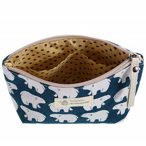 Fermeture éclair toile petit porte-monnaie étudiants adolescent filles sac de maquillage carte-<span class=keywords><strong>clé</strong></span> téléphone portable pochette de rangement personnalisé femmes sac cosmétique - Product Image 5