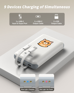 แบตเตอรี่สำรองพกพา 10000mAh ลิเธียมโพลิเมอร์ ช่องเสียบหลายพอร์ต พร้อมสายชาร์จ Type-C กำลังไฟ 15W 37Wh สำหรับการเดินทางและการใช้งานประจำวัน - Product Image 4