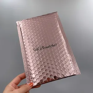 Embalagem envelope bolsa envelope bolha ouro rosa personalizado envelopes acolchoados
