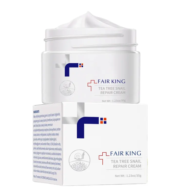 FAIR KING Tea Tree Snail Face Cream Anti-aging Moisturizer nutriente collagene cura della pelle crema viso all'acido ialuronico