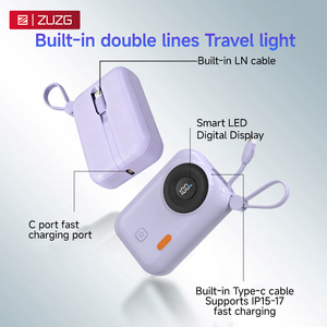 Zuzg Fabriek Prijs 9000Mah Mini Ultra-Dunne Super Snel Opladen 20W Draagbare Oem/Odm Digitale Display Power Bank Telefoon - Product Image 3
