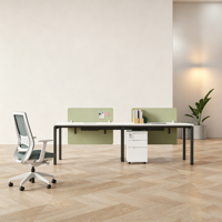 Ensemble de bureaux modulaires pour 6 personnes, poste de travail en open space, cloison de séparation, table de bureau ergonomique moderne, mobilier de bureau d'usine