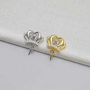 จี้เงินแท้ S925 รูปมงกุฎประดับมุก 7-15 เม็ด สำหรับทำเครื่องประดับ DIY แบบกึ่งสำเร็จรูป 693 - Product Image 4