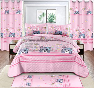 Juego de Ropa de Cama <span class=keywords><strong>Infantil</strong></span> de 7 Piezas con Sábana Ajustable, Alfombra, Cortinas, Tamaño Individual, Patrones de Animales, Juego de Ropa de Cama Suave para Niños - Product Image 5