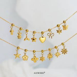 Mini Iconos Decorativos Tipo Stopper |   Charm Separador de Silicona de Acero Inoxidable con Baño de Oro PVD de 18K |   Resistente al agua, hipoalergénico y sin deslustre - Product Image 3