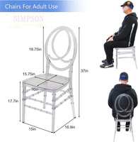 Housse de chaise en plastique de style européen pour chaises de fête et d'événement de mariage