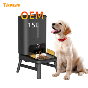 Distributeur automatique de nourriture pour animaux de compagnie OEM 15L avec minuterie, pour gros chiens et chats, avec compartiment visible pour granulés de 25 mm, surélevé - Product Image 1