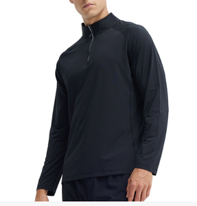 Camiseta deportiva con cremallera de secado rápido para gimnasio, entrenamiento, running, ajustada, transpirable, personalizada para hombre, superventas - Product Image 1