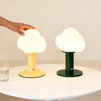 Lampe de table en verre 2026, la plus récente, brevetée, esthétique moderne, abat-jour en verre LED, lampe de table champignon, commande tactile, batterie
